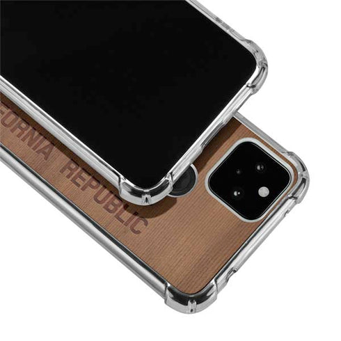 California Wood Flag Google Pixel 5 Clear Case